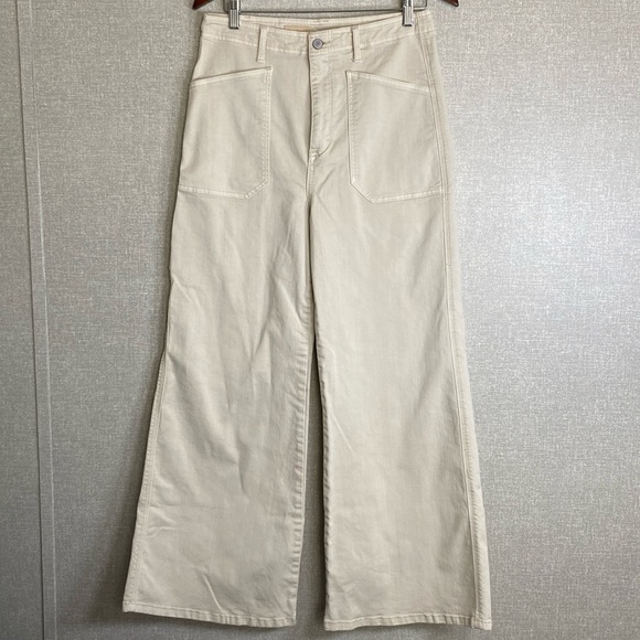 Anthropologie Pilcro The Carpenter Wide Leg Ivory Denim - Picture 2 of 9